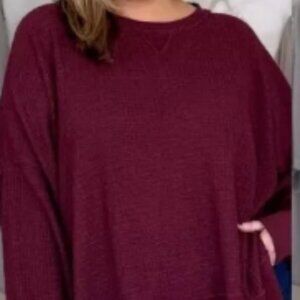 American Eagle Oversized Waffleknit Sweatshirt